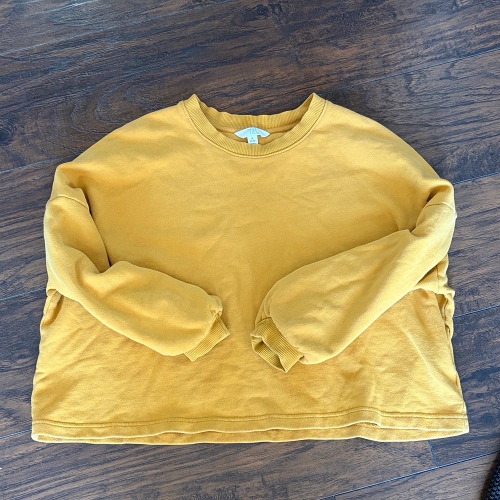 Time and Tru Women's Mustard Crew Neck Sweater
